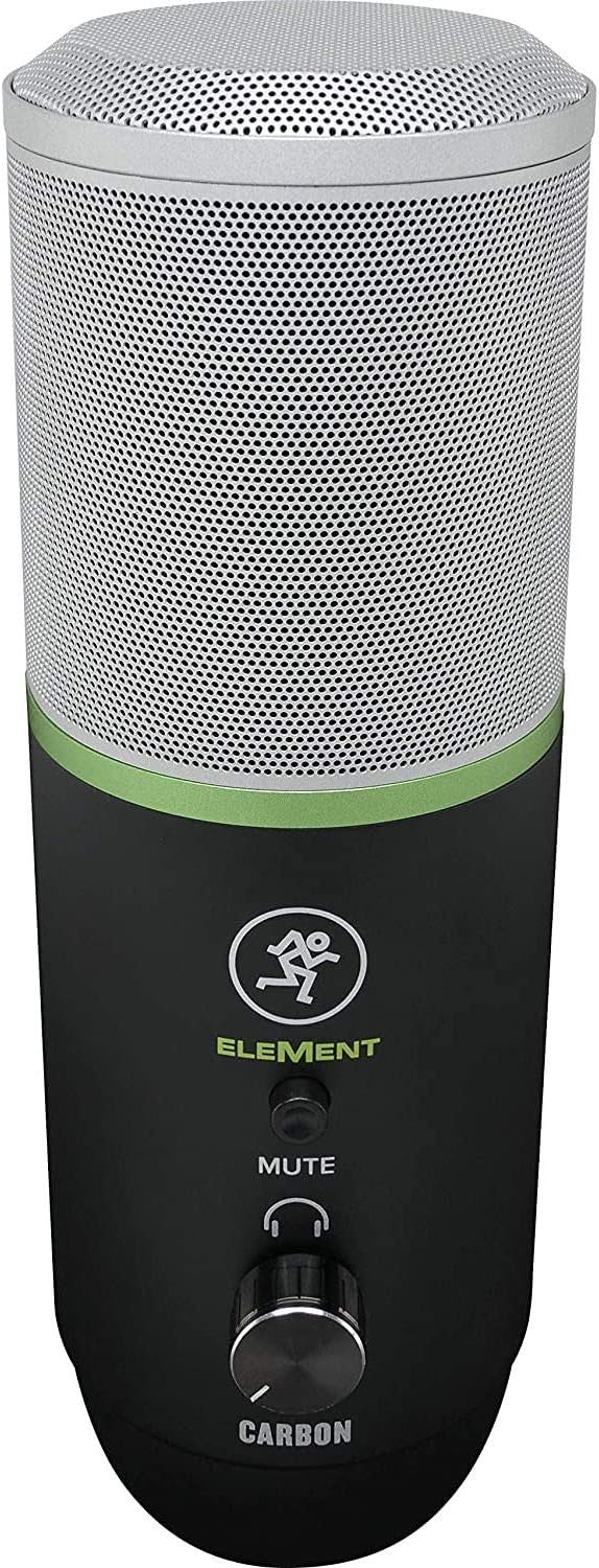 Mackie Element Series Carbon USB Condenser Microphone (EM-Carbon) Bundle with Microphone Suspension Boom Scissor Arm Stand + Universal Pop Filter Microphone Wind Screen + 6 x 6 inch Microfiber Cloth