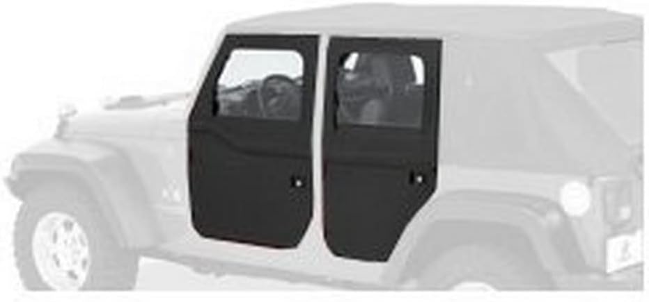 Bestop 5179935 Black Diamond 2-Piece Fabric Doors for 2007-2017 Wrangler - Rear