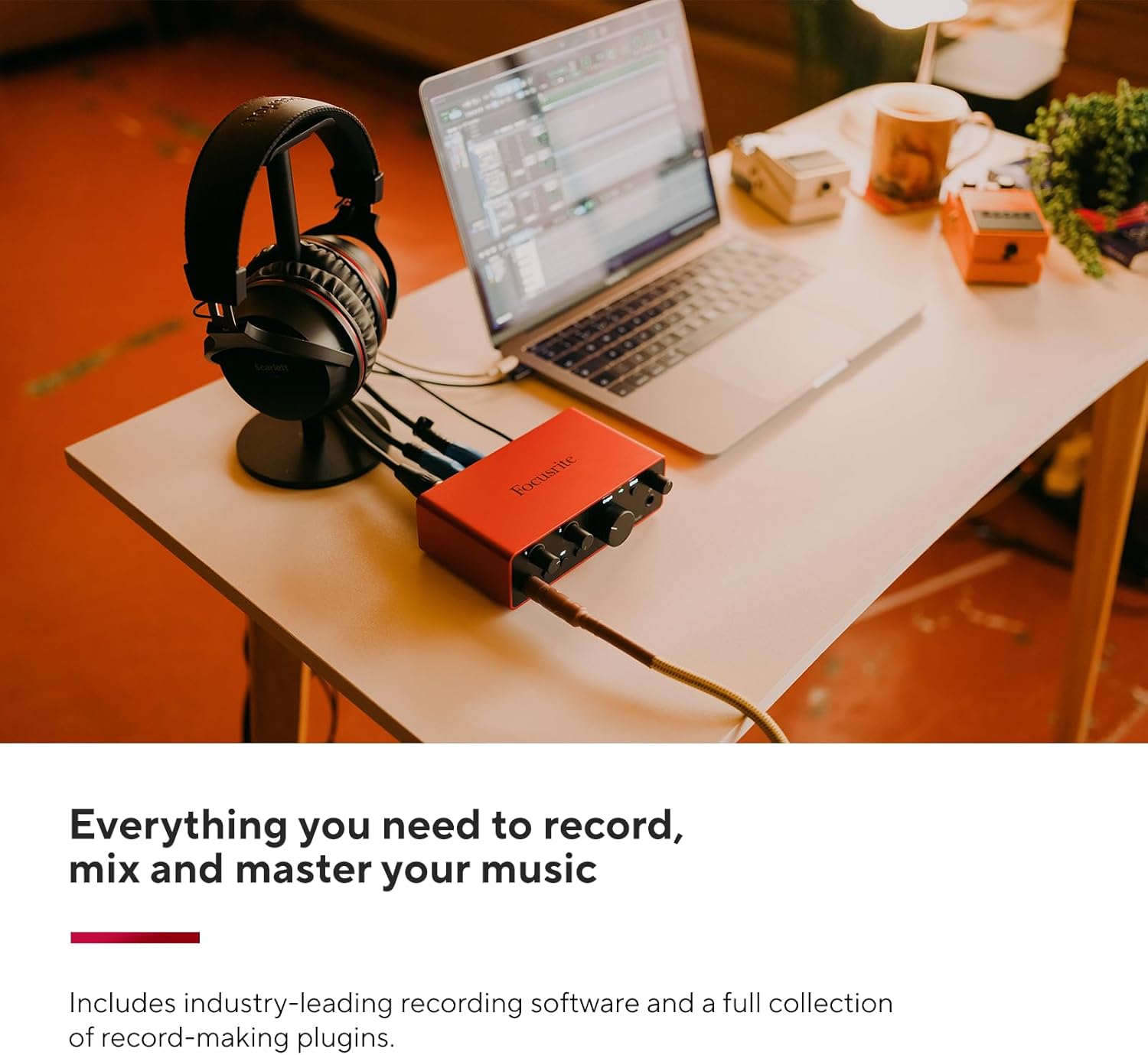 Focusrite Scarlett Solo 4th Gen USB Audio Interface, for the Guitarist, Vocalist, or Producer — High-Fidelity, Studio Quality Recording, and All the Software You Need to Record (Renewed)