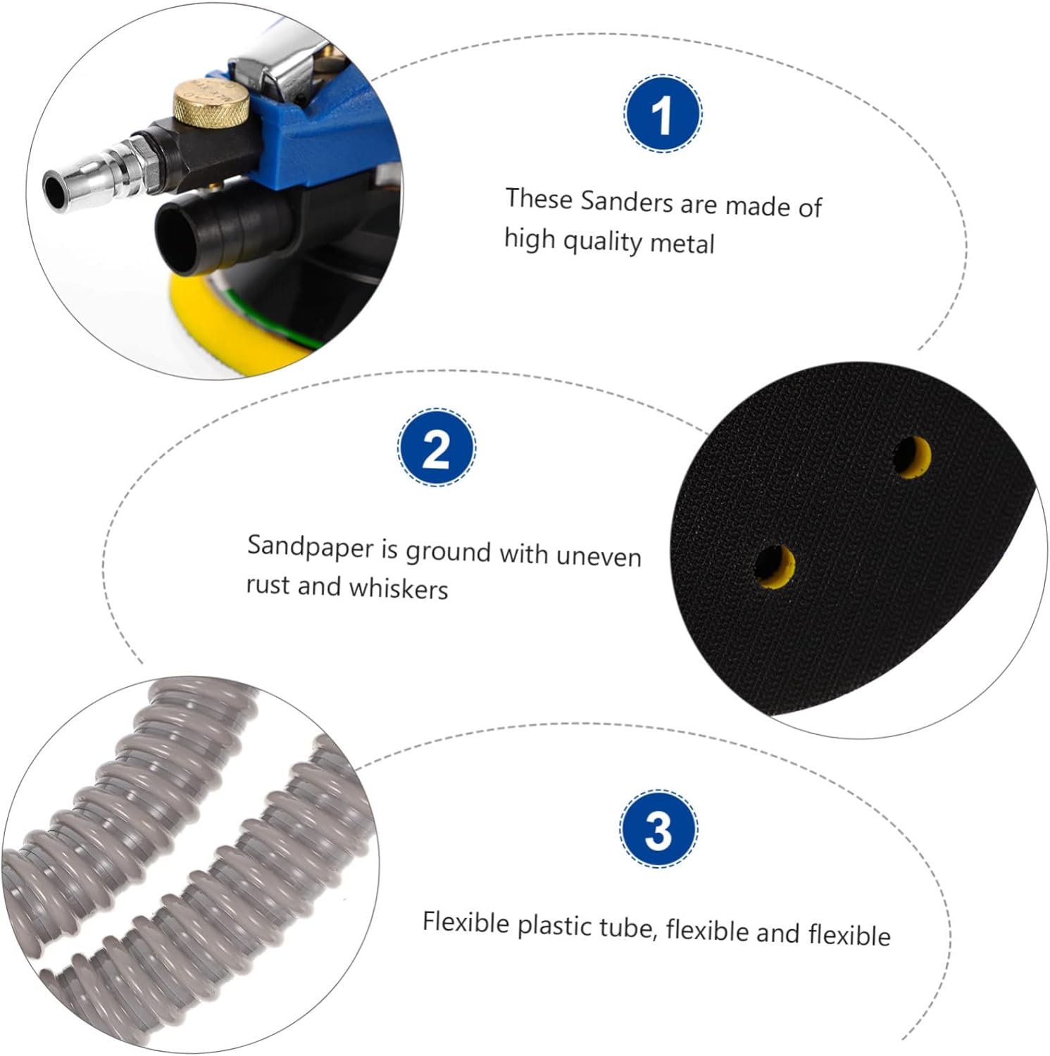 2sets Pneumatic Grinding Machine Lightweight Handheld Polishing Tool for Efficient Sanding and Grinding Dust Extraction