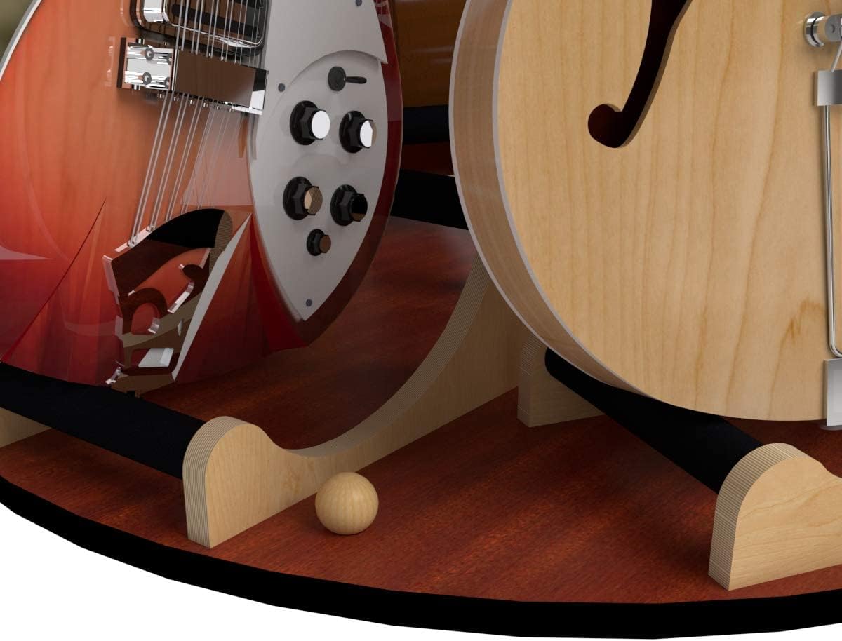 A&S Crafted Products The Carousel Rotating Multi Guitar Stand | Holds Acoustic & Electric | Fit 6 Instruments in 3ft of Space | Made In U.S.A.