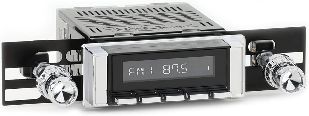 RetroRadio Compatible with 1964-66 Chevrolet C/K Series Truck Features Include Bluetooth, AUX, AM/FM LABC-M1-111-04P-74PC