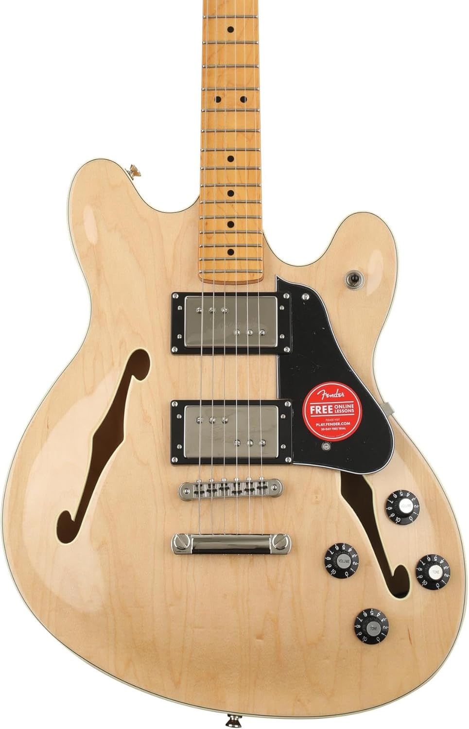 Squier Classic Vibe Starcaster Electric Guitar, with 2-Year Warranty, Natural, Maple Fingerboard