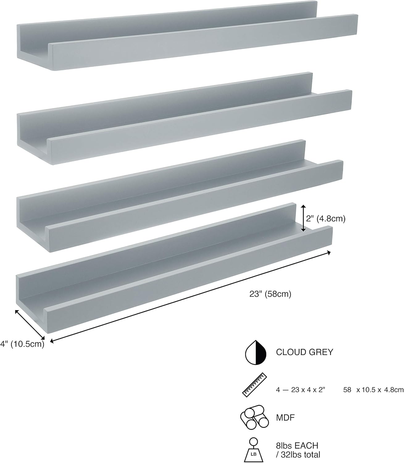 Kiera Grace Engineered Wood Floating Shelves - 23