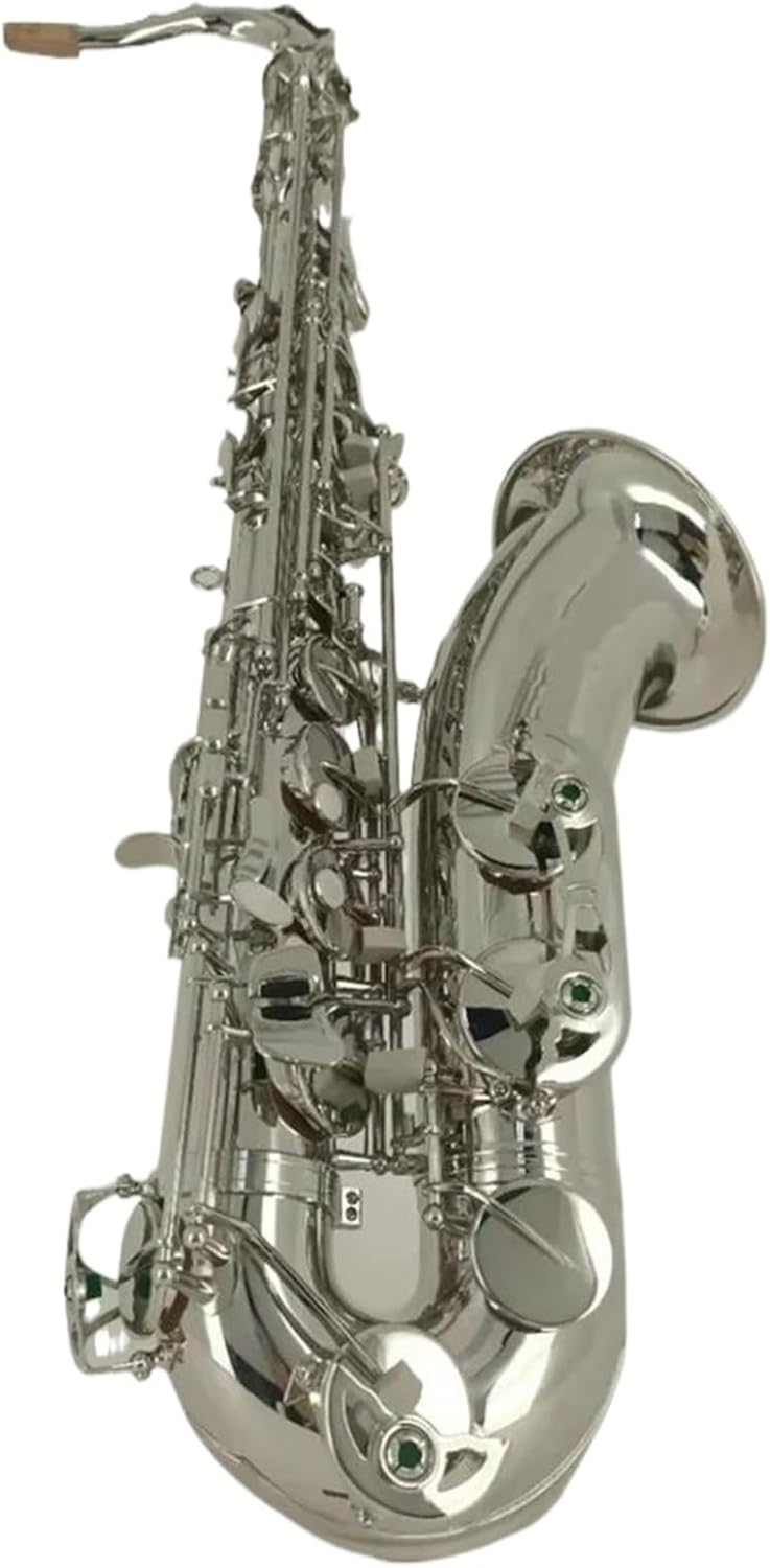 Tenor Saxophone Sax Key Carve Pattern Woodwind Instrument Bb Brass Silver Lacquer Sax With Case Other Aeccessaries
