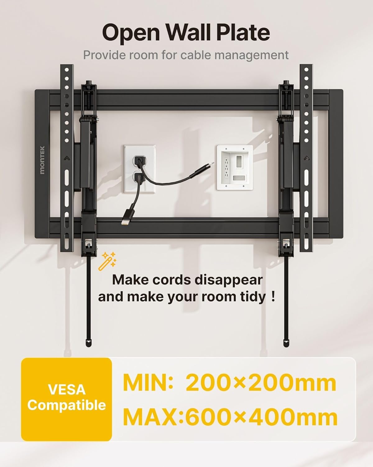 monTEK Heavy Duty Tilting TV Wall Mount Barckt for 37–90