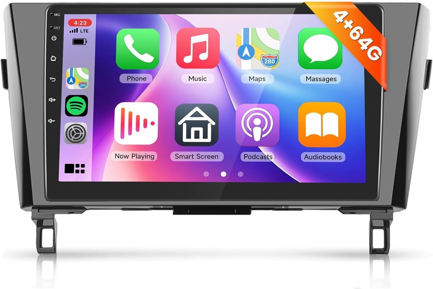 Upgrade 4G+64G Car Stereo for Nissan Rogue X-Trail Qashqai 2014-2018 Radio with DSP 32EQ 10.1inch 1280 * 720P Touchscreen,Wireless Carplay Android Auto,RDS/FM Radio,WiFi/GPS MIC& Rear Camera