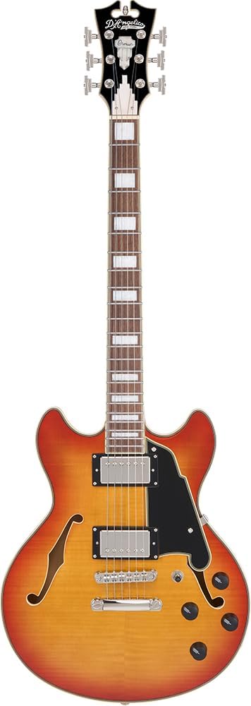 D'Angelico Premier Mini DC XT Semi-hollowbody Electric Guitar - Honey Burst, Sweetwater Exclusive