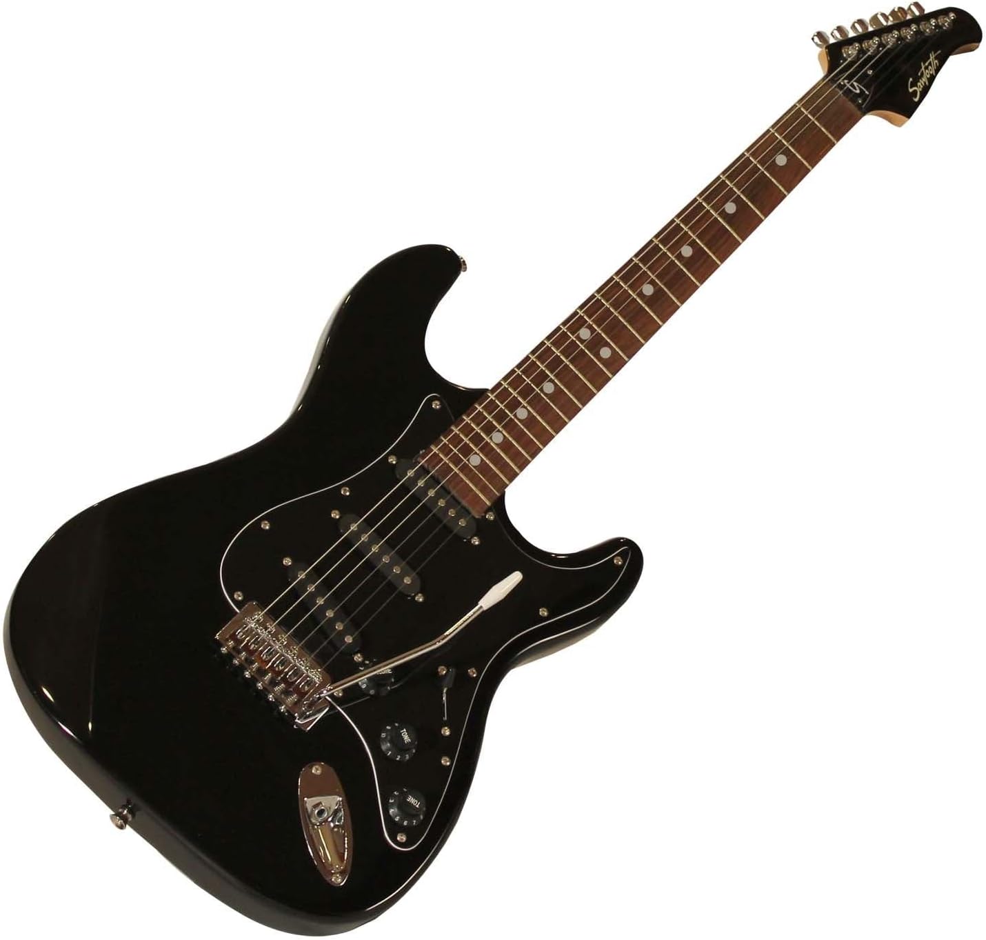 Sawtooth Black ES Series Electric Guitar w/Black Pickguard - Includes: Accessories, Amp & Gig Bag