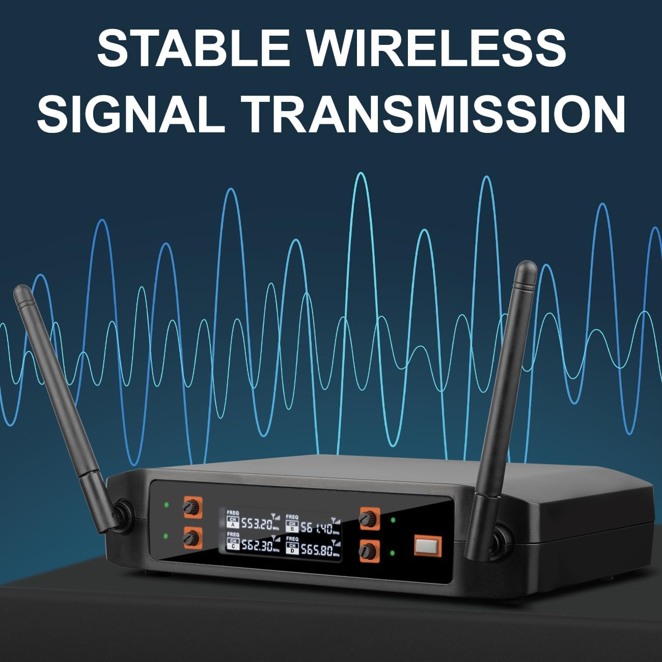 LK4 Wireless Microphone System – 4 Reliable Handheld Mics, 200FT UHF Range, Clear Sound & Stable Signal for Karaoke, DJ, Parties, Church & More! Durable, Plug-and-Play Setup