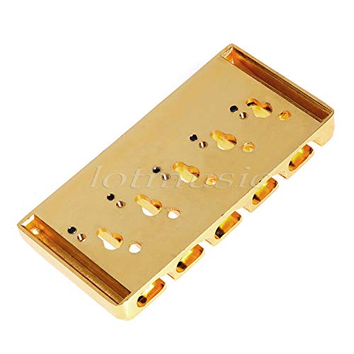 MINHTOANBV 10 Sets Bass Guitar Hard Tail Bridge 5 String with Screws Wrench Gold