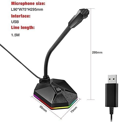 USB Microphone,Plug&Play Condenser, PC, Laptop, Mac, Mic LED Indicator -360 Gooseneck Design HD Sound Card Noise Reduction Microphone