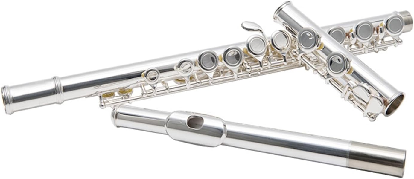 Flute 16-Hole Closed Hole White Copper Silver-Plated Flute C Key Adult Children's Orchestral Wind Instrument Flutes Musical Instruments