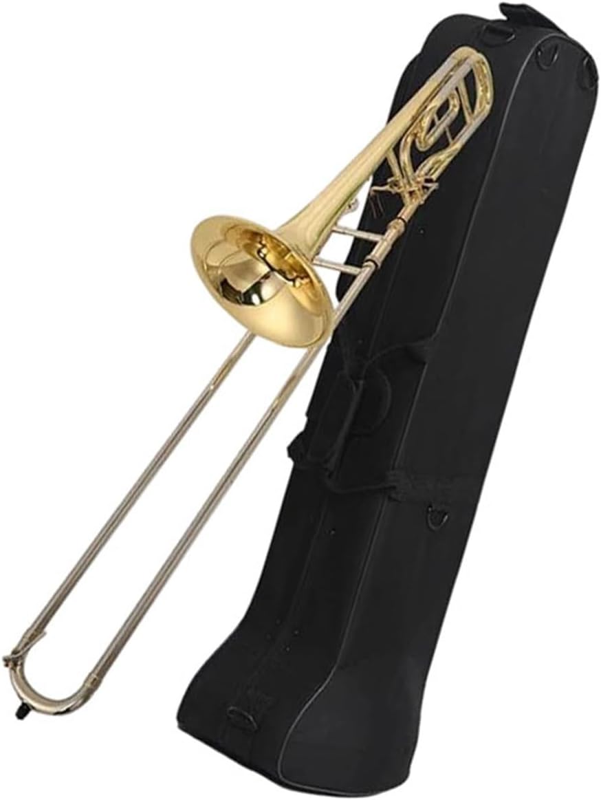 Adult Trombone Instrument Professionally Tuned Bass Trombone Bb Lacquered Gold Brass Instrument With Canvas Storage Box