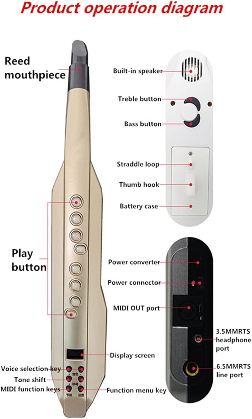 Electronic Wind Instrument Electronic Saxophone Blowpipe A Casual Instrument for Beginners Student Saxophone (Color : 2)