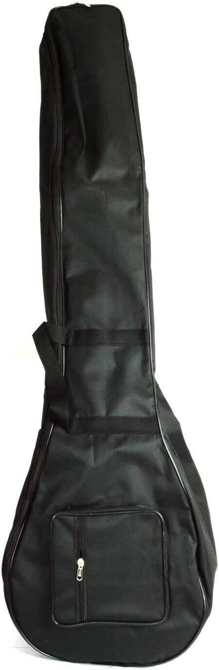 Indian Sitar Gigbag, Heavy Duty Black Nylon Padded Zippered Sitar Bag with Shoulder Straps