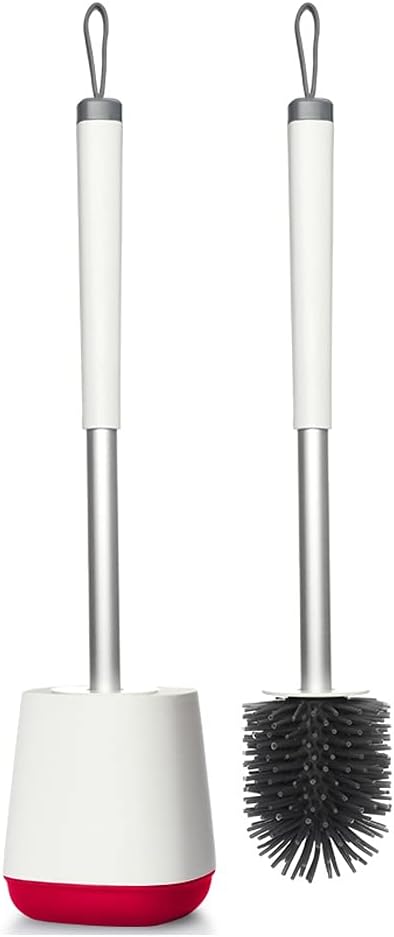 FEIYIYANG Toilet Brush Holder Household Toilet Cleaning Brush Bathroom Long Handle Soft Bristled Toilet Bowl Brush 360° No Dead Angle Cleaning Brushs Set