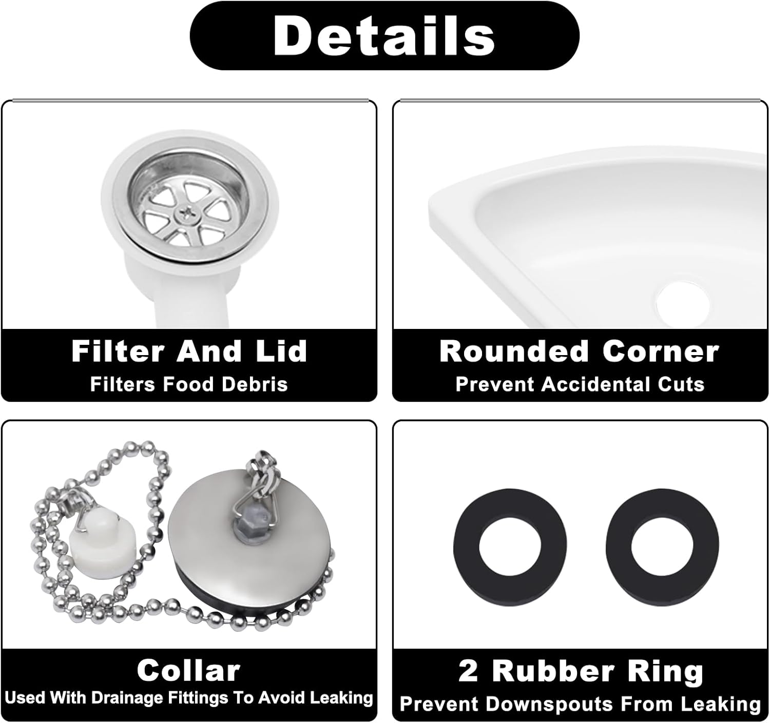 Wall Mount Corner Bathroom Sink, Boat Caravan RV Camper Corner Sink with Faucet, Single Bowl Sink for Boat Caravan Rv Camper Kitchen Bathroom, White