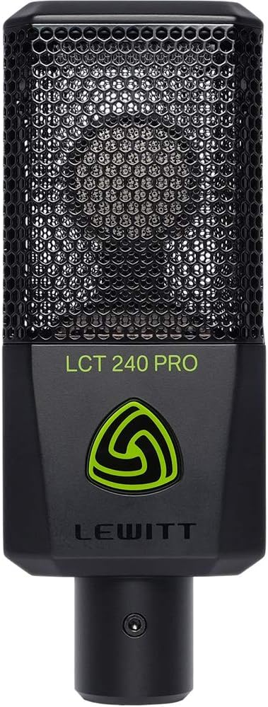 Lewitt LCT-240 Pro Condenser Microphone (Black) Bundle with Studio Monitor Headphone, Pop Filter & XLR Cable