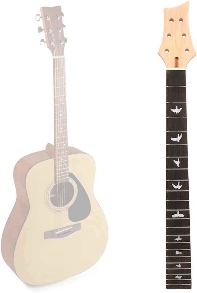 Electric Guitar Neck, 22 Frets Electric Guitar Neck Fingerboard Solid Wood Blackwood Fingerboard for Electric Guitar Musical Instrument Accessories for Electronic Guitar Lovers Electric Guitar Neck