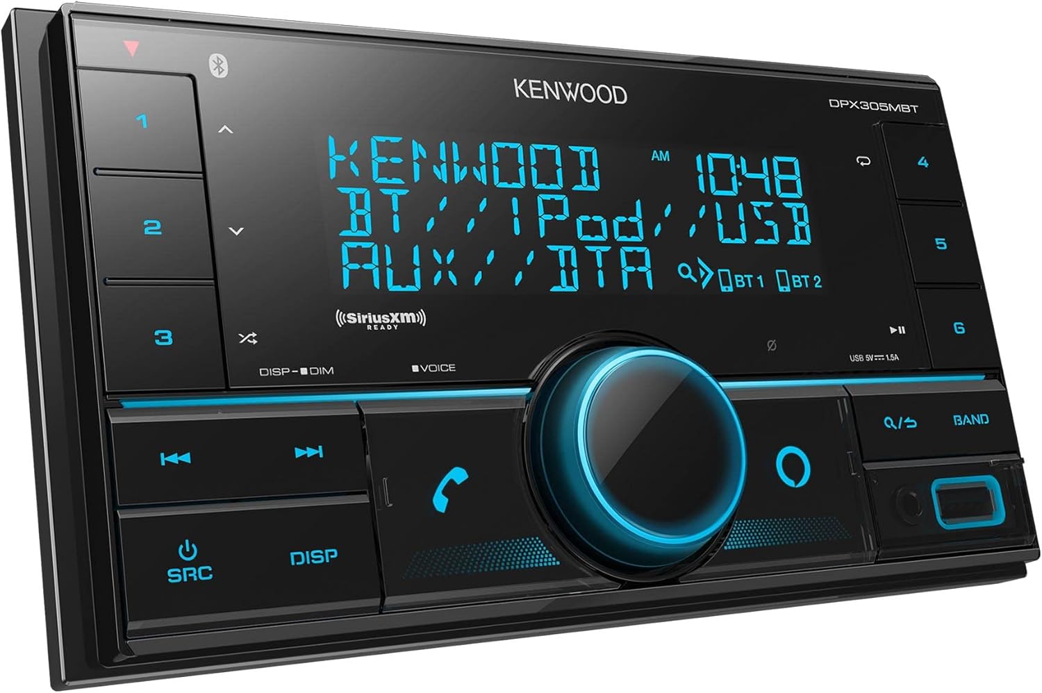 Kenwood DPX305MBT Dual-DIN Digital Media Receiver w/Bluetooth, AM/FM Radio