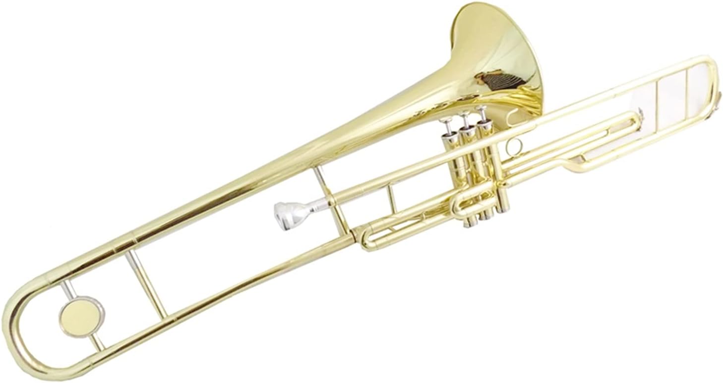 Student Trombone C Key Piston Trombone with Case Mouthpiece Yellow Brass Trombon Lacquer Musical Instruments Trombone Kit