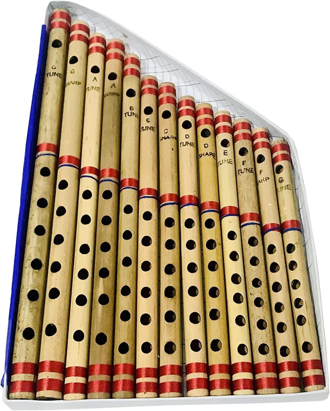 Bamboo Flute Set of 13 multiple Key Tune 7 Holes Fipple Bansuri Woodwind Clarinet Quena Musical Instrument Krishna Flute pack of 13