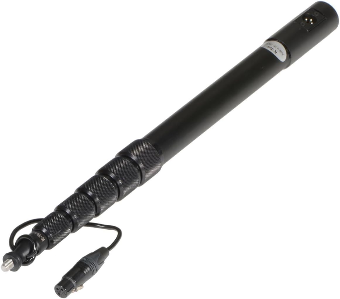 K-Tek KE79CCR Avalon Series Aluminum Traveler Boom Pole with Coiled Cable, 3-Pin XLR, Side Exit (One Pack)