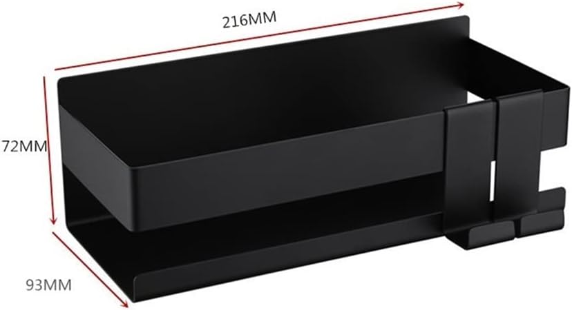 Shower Caddy Black Metal Bathroom Shelf, Stainless Steel Shower Shelf, No Drilling Required Organizer, Wall Mount Shampoo Rack Bathroom Organizer (Color : Black)