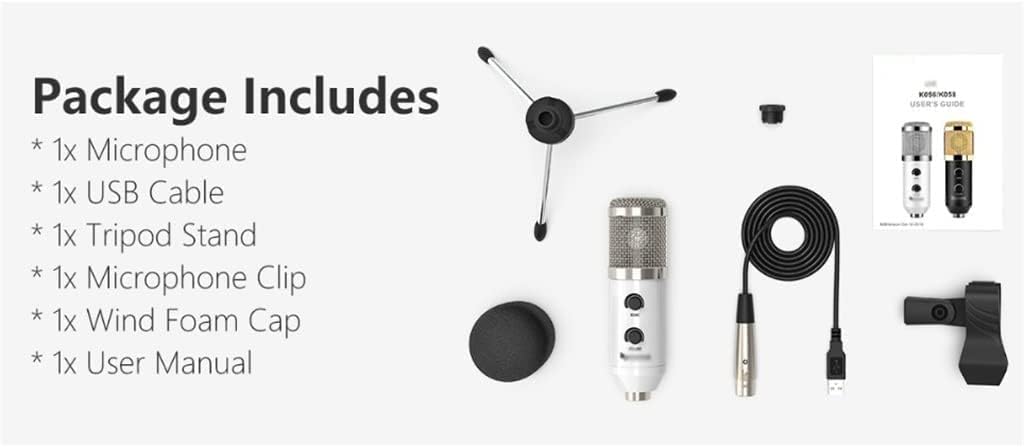 USB Microphone, Plug-and-Play Condenser Microphone, Suitable for PC/Computer Podcast Single-line Conference Room Recording