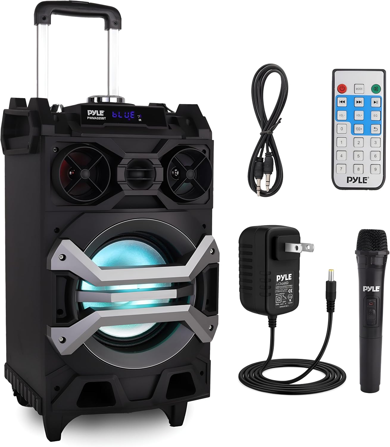Pyle 500 Watt Portable BT Connectivity Karaoke Speaker System - PA Stereo with 8