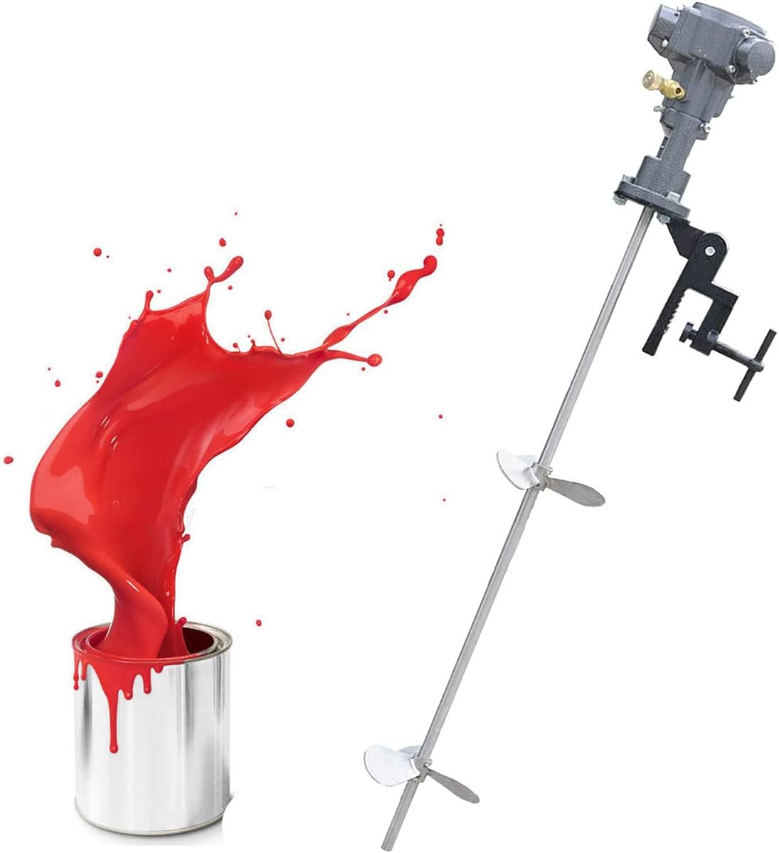 50 Gallon Pneumatic Bracket Mixer, Stainless Steel Automatic Paint Stirring Machine,Tank Barrel Clip Bracket Air Agitator Paint Ink Mix Tool