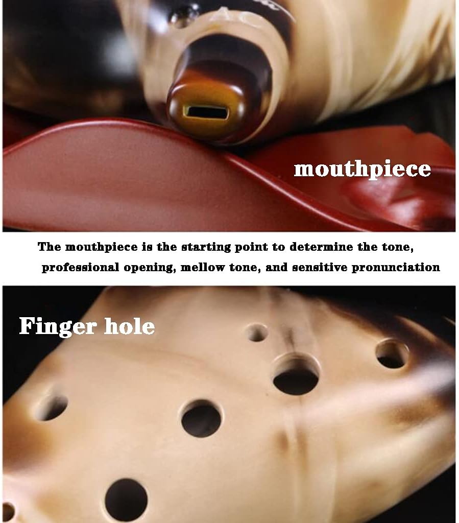 Ocarinas 12 Holes Smoked in Alto AC Getting Started with an Instrument Comfortable to Hold Professional (Color : Black, Size : 19105.5cm)