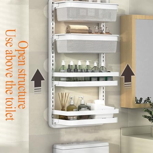 Over The Toilet Shelf Organizer, Bathroom Toilet Shelf Decor, Bathroom Storage Organizer for Over Toilet Storage, Bathroom Shelf Over Toilet Wall Mount (Size : B)