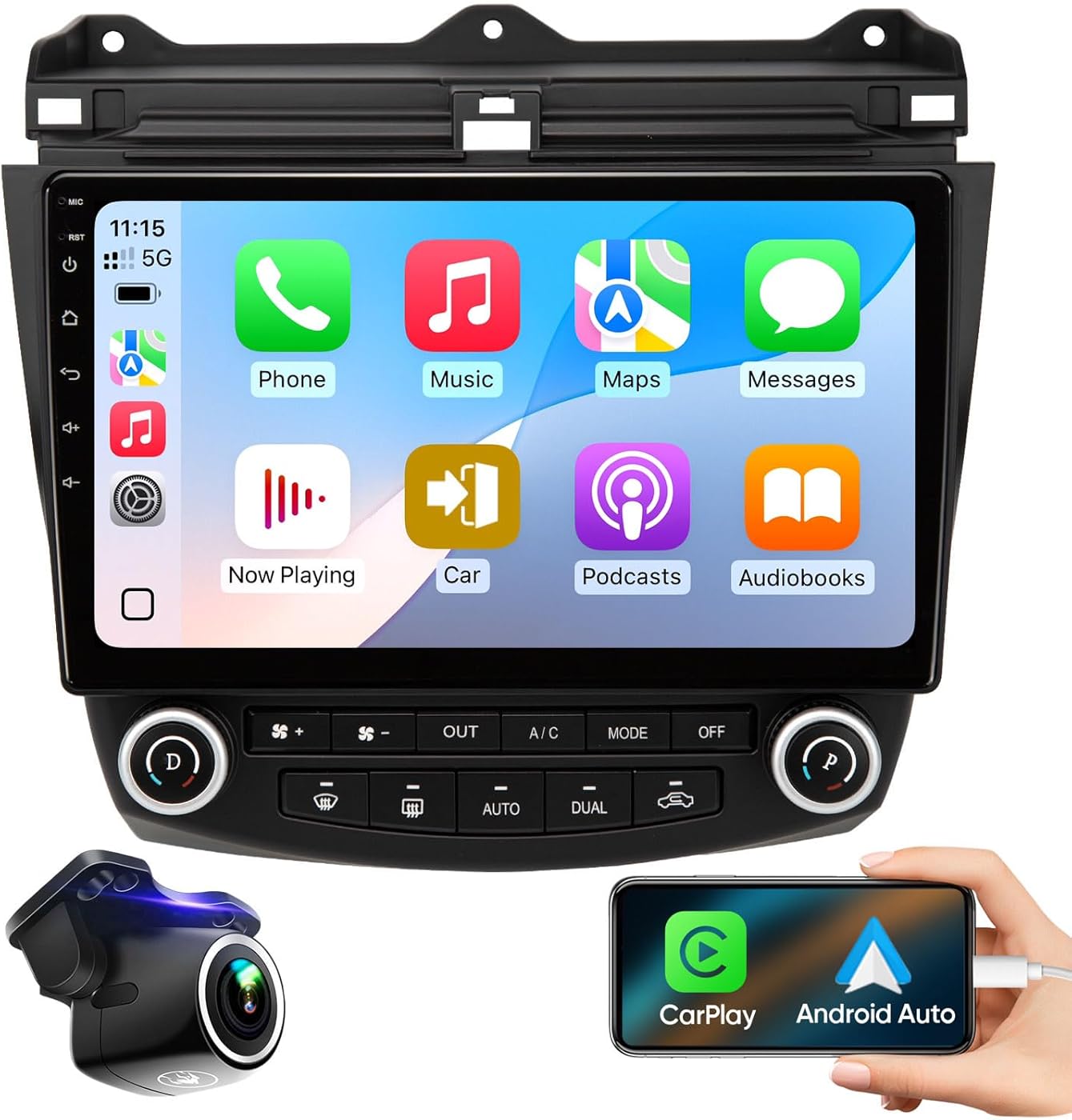 for Honda Accord7th Car Radio 2003 2004 2005 2006 2007 | Wireless CarPlay Android Auto | Plug and Play | Steering Wheel Control | 5G Wi-Fi | FM/AM| Bluetooth 5.0 | GPS Navigation