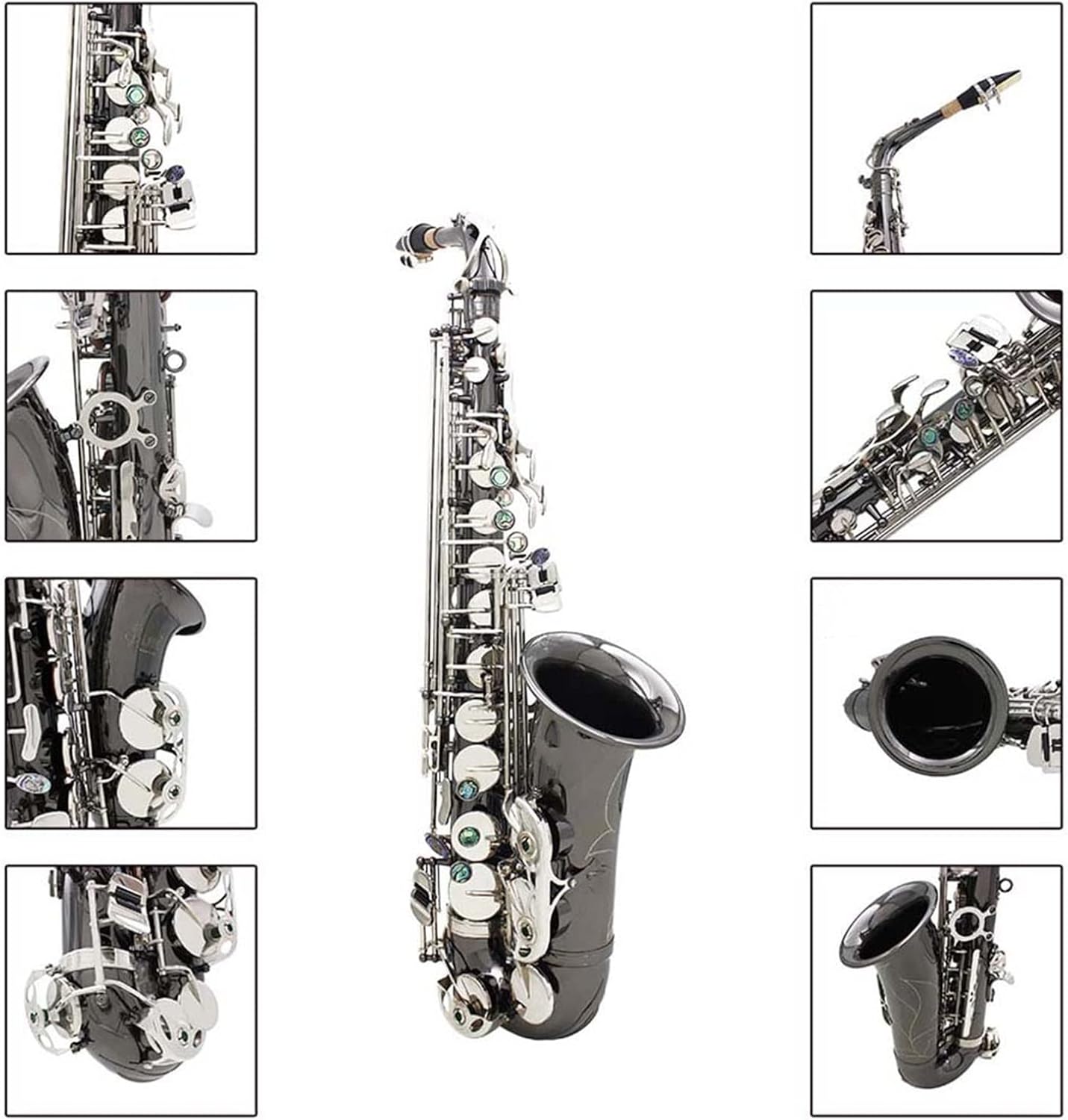 KESHUO E-Flat Alto Black-Plated Nickel Saxophone Musical Instrument Delivery Accessories Independent Packaging Wind Brass Material Brass Sax Beginners Kit