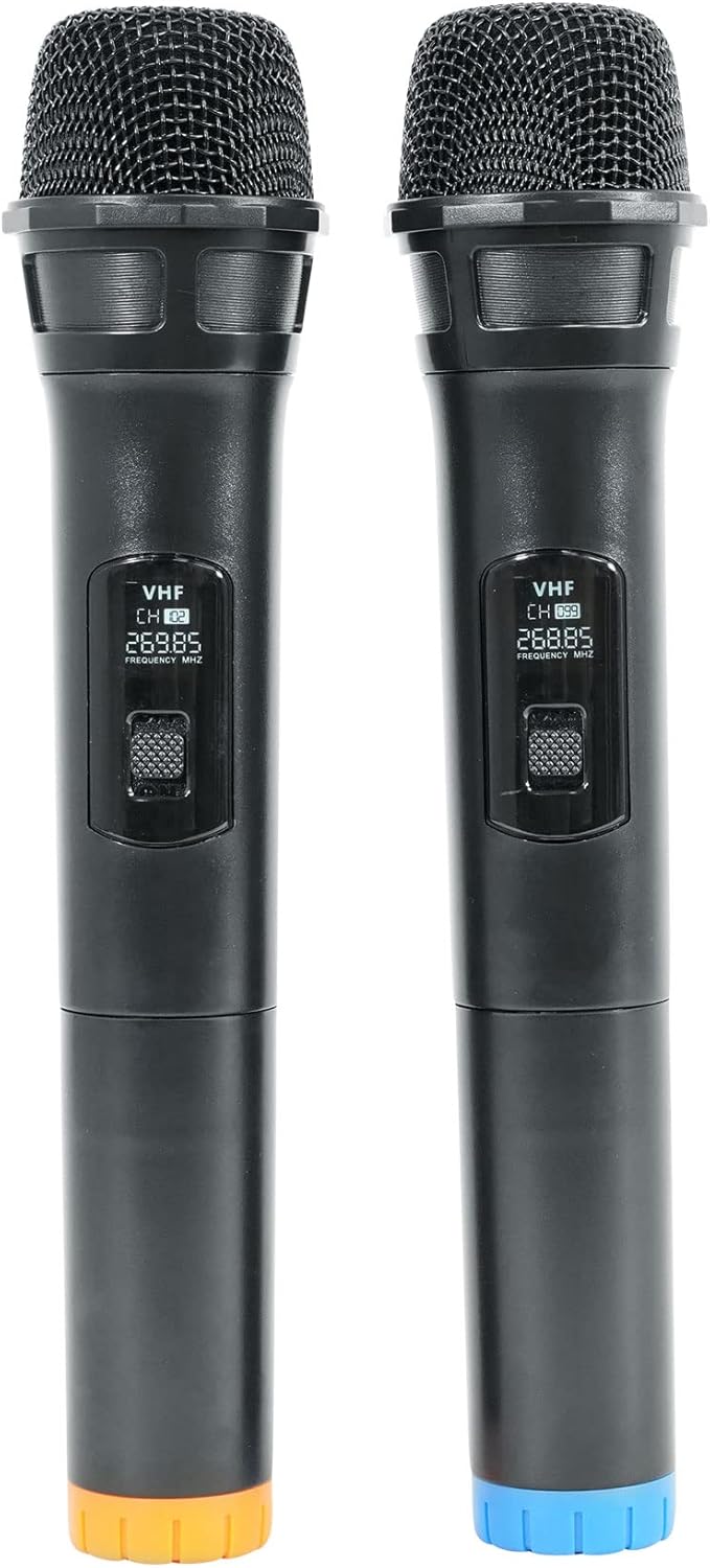 Rockville RPA70WBT V2 Bundle: 1000W Bluetooth Karaoke Amplifier/Mixer with Wireless Mics, (2) Pairs HC655 6.5 in in-Ceiling Speakers 250W Peak/80W RMS Each, Dual RCA & 3.5mm TRS Cables, 5-Items