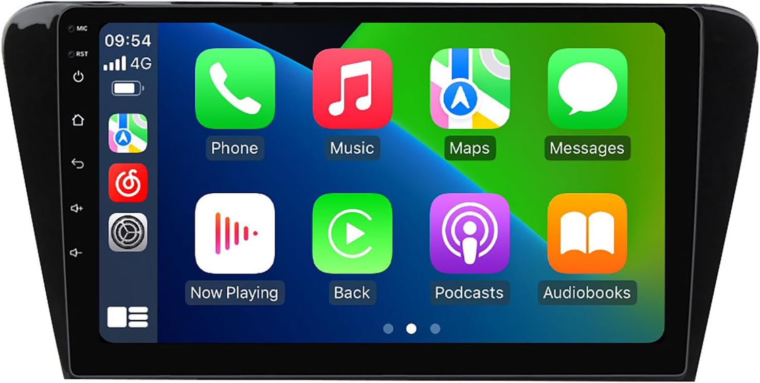 9 Inch Car Stereo Multimedia Player Screen for Skoda Octavia 2013 2014 2015 2016 2017 2018, Android 14 Car Audio GPS Navigation System, Support FM SWC