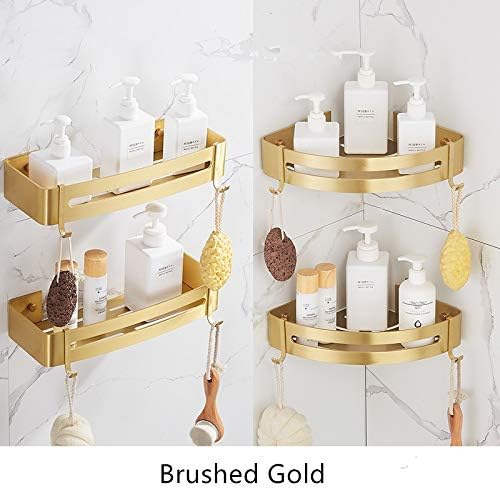 VIDI Corner Shelf Wall Mounted Bathroom Brushed Gold Aluminum Bath Shower Shampoo Holder Shelf