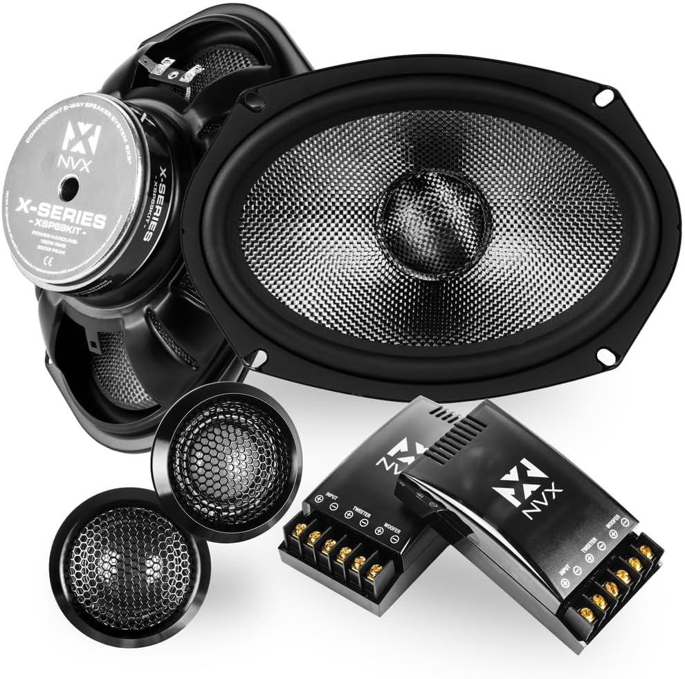 NVX® XSP69KIT 6x9 Car Speakers, 600W Max, 300W RMS, 2-Way Component System w/ 1