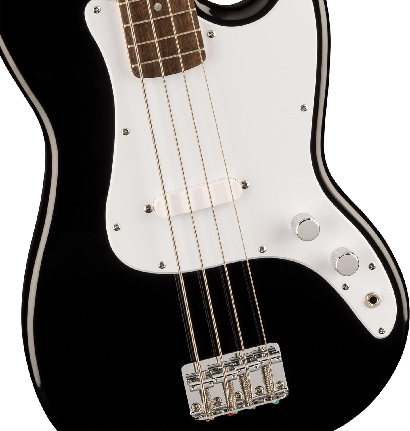 Fender Squier Sonic Bronco Bass Guitar - Black Bundle with Rumble 15 Bass Amplifier, Cable, Tuner, Strap, and Austin Bazaar Instructional DVD