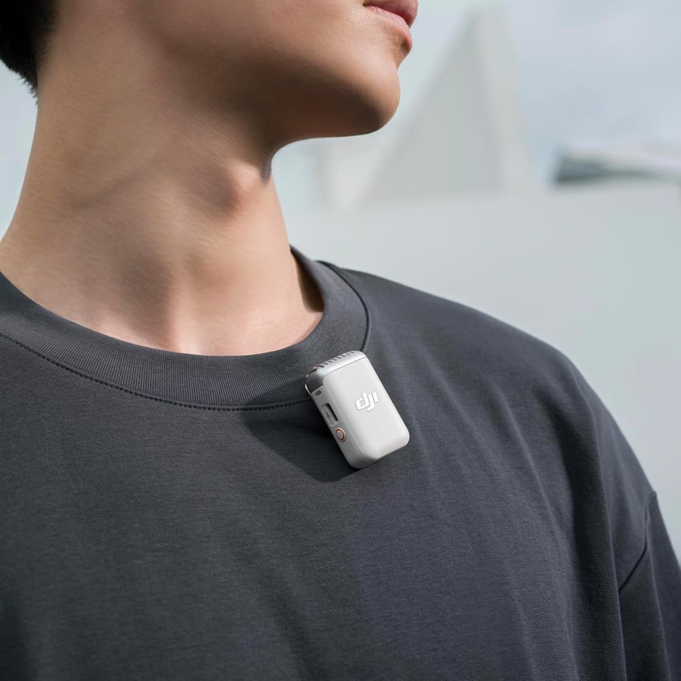 DJI Mic 2 Transmitter (Pearl White), Wireless Microphone with Intelligent Noise Cancelling, 14-Hour Internal Recording, 6-Hour Battery, Magnetic Attachment, Bluetooth Microphone, YouTube, Vlogs