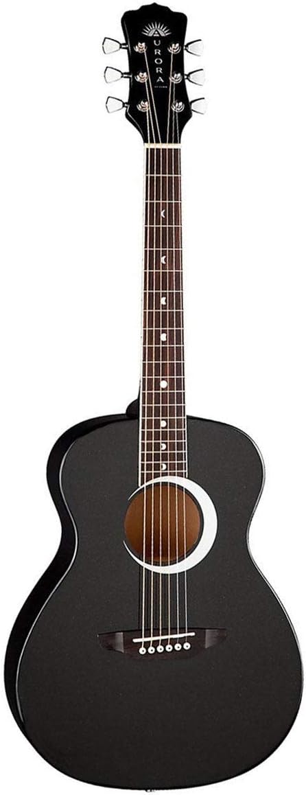 Luna Aurora Borealis 3/4 Acoustic Guitar, Black Pearl