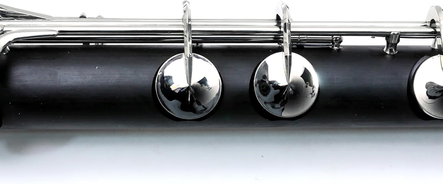 Professional Bass Clarinet Low C Bb Key Clarinet with Case Nickel Plated keys Advance Easy blowing (Low C)
