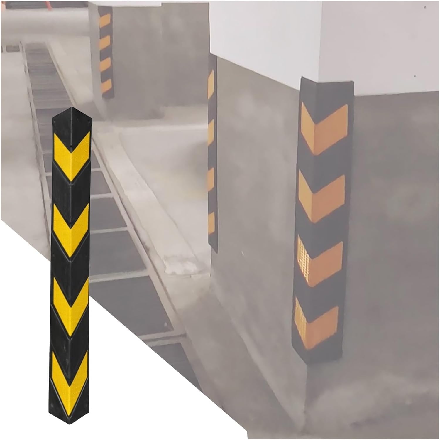 Car Parking Protector Wall Corner Guard for Parking Garages,Rubber Garage Wall Corner Guards,1cm Thic(15pcs-150cm)