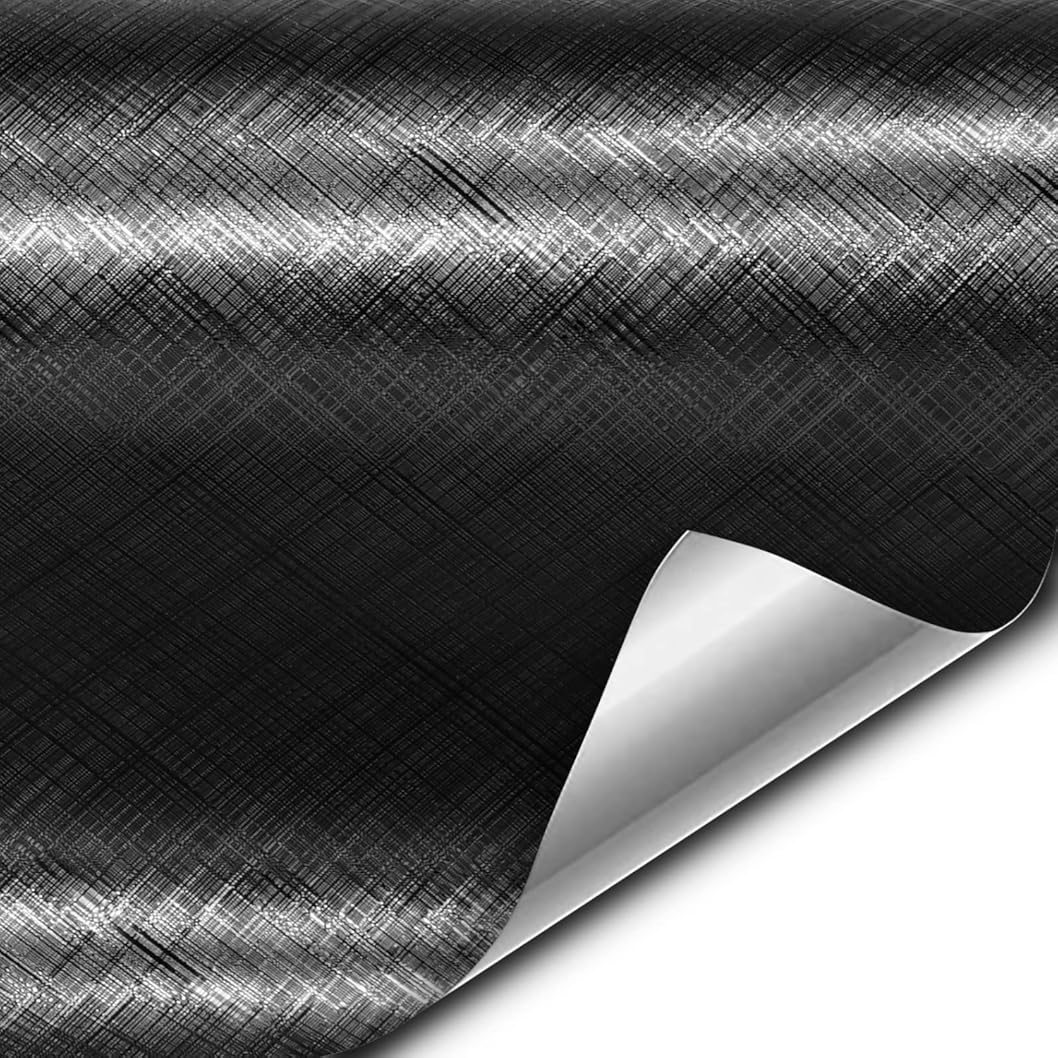 VViViD Black Stealth Plaid Brushed Vinyl Car Wrap Roll (10ft x 5ft)