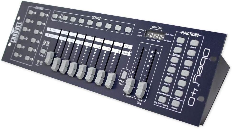 Audiosavings Bundle (1) Chauvet DJ OBEY40 Universal DMX-512 Light Controller With 192 Channels Bundle With (1) Rockville RPB2-BLACK Handheld Wireless Portable Bluetooth Speaker Great Sound (Items 2)