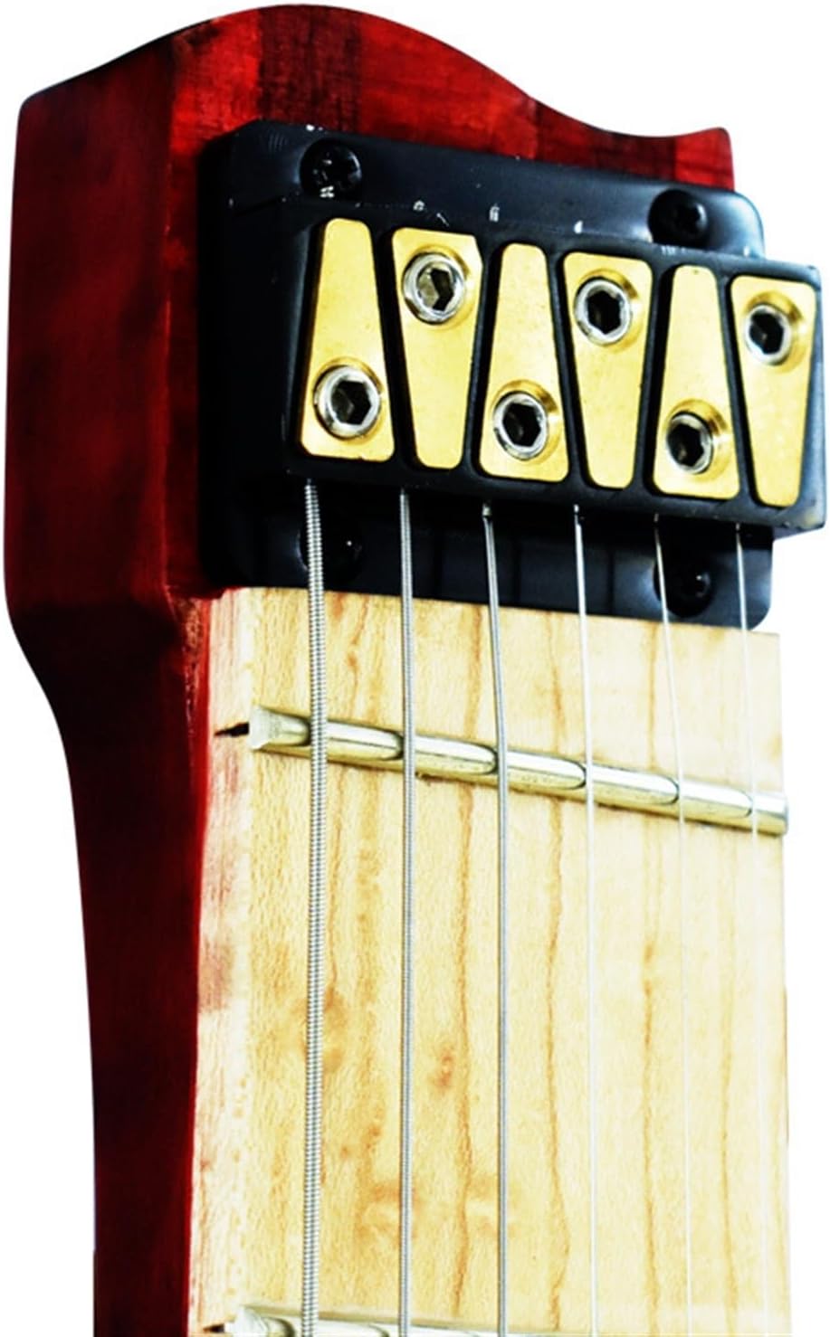 VENEKA Headless Electric Guitar 6-String Scalloped Frets Headless Electric Guitar Ash Body Maple Neck and Fretboard
