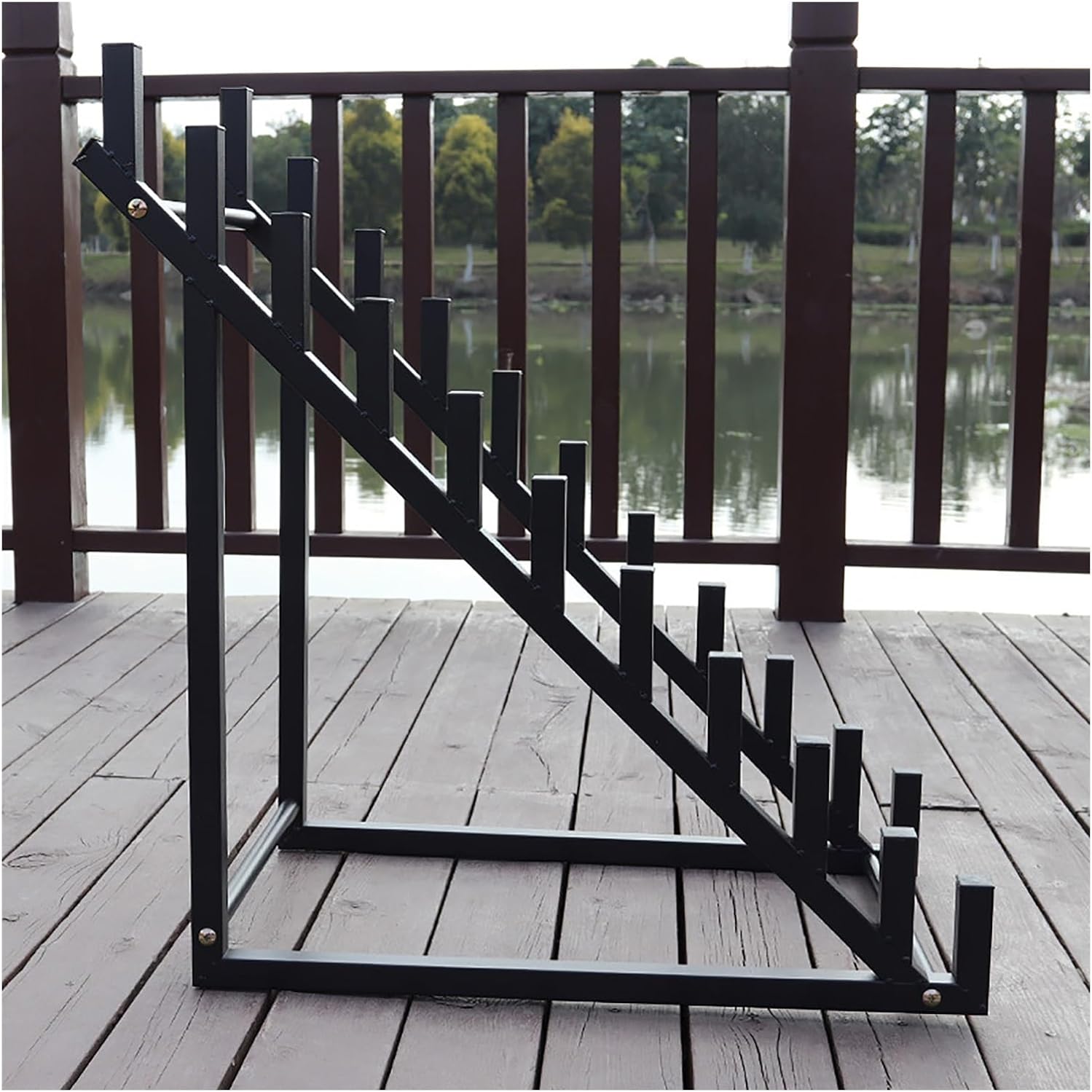 Floor Tile Display Stand,Ceramic Tile Door Stand Holder,Wooden Floor Sample Holder,Standing Floor Tile/Door Display Rack with 10 Card Slots