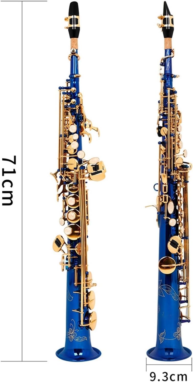 Saxophone for Beginners B Flat Soprano Saxophone Woodwind Instrument Beginner Adult Grade Test Performance Level Straight Saxophone